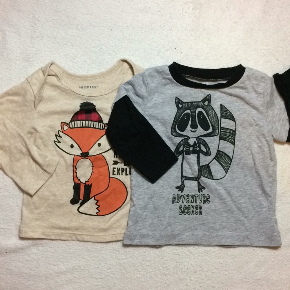 6-9 month 2pc winter long sleeve shirt bundle